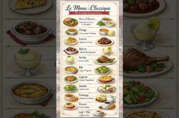 French classical menu (Part #20/180 Online Hotel Management Knowledge)#hotel #seafood  #food  #food