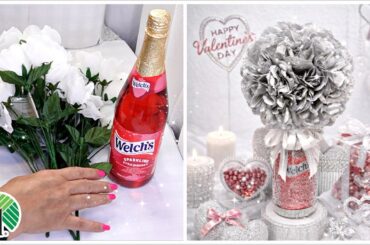 DIY DOLLAR TREE DIY  Glitter  ROSE WINE Bottle BOUQUET