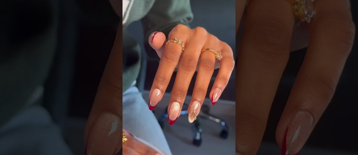 Cat eye with wine french ❤️ #trendingnails #nails #nailinspo #fypシ #fyp