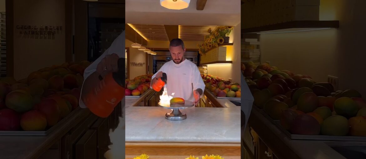 The Art of Mango Tart by Cédric Grolet 🥭✨ #cedricgrolet #mangotart #pastrychef #dessertart