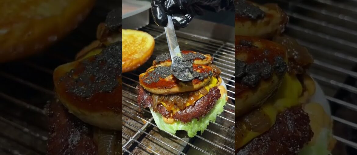 How much does it cost to pair a beef burger with French foie gras and French caviar ? #burger