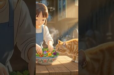 Cooking a French Dinner at Sunset | Cozy Instrumental with an Orange Cat