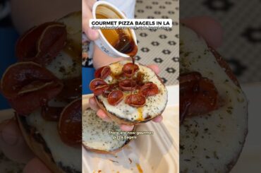 Trying GOURMET PIZZA BAGELS in LA! 📍Boichik Bagels, Los Feliz and Downtown Los Angeles
