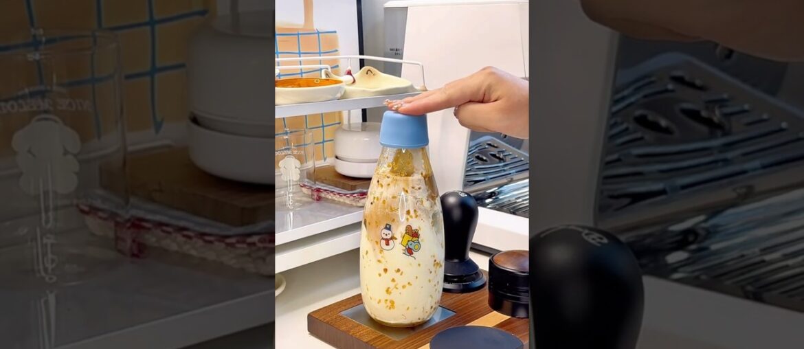 🧀Osmanthus Salted French Cheese Latte☕ So delicious you'll want to spin around in it❗ #homemadedrink