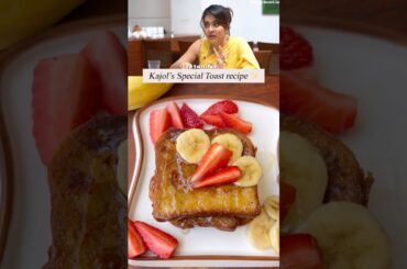 KAJOL’s unique BREAD TOAST recipe✨🤌🏽 #shorts #frenchtoast #kajol #celebrityrecipe