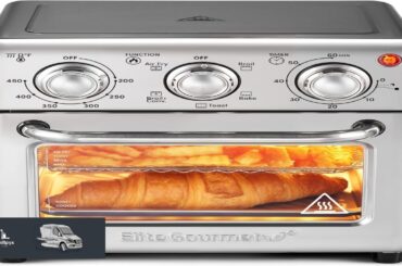 Elite Gourmet EAF0852SS 8.5Qt. Capacity Air Fryer Oven Air Fry Broil Toast