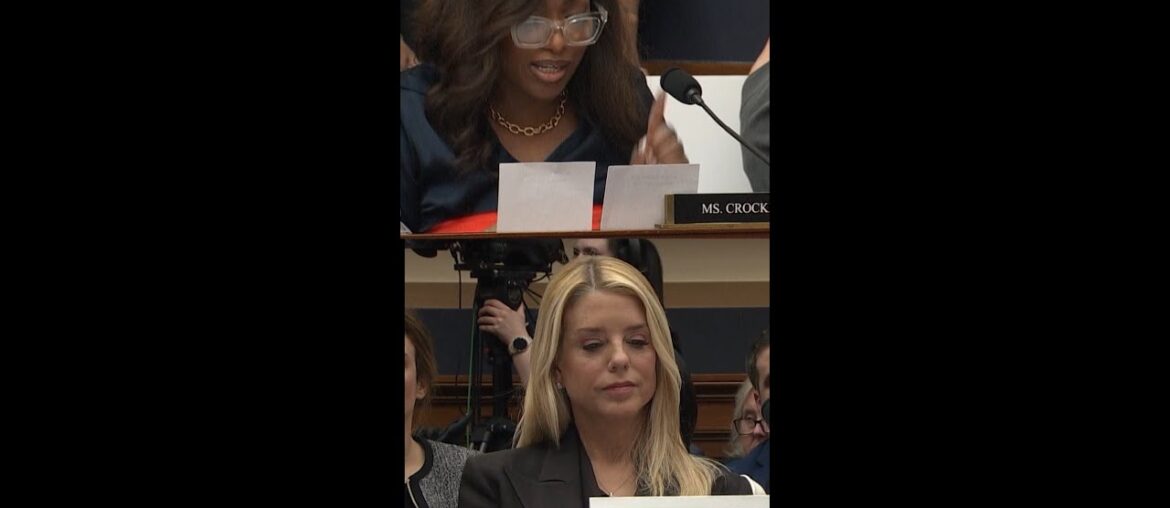 Bondi and Crockett clash over mention of Trump in the Epstein files