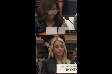 Bondi and Crockett clash over mention of Trump in the Epstein files