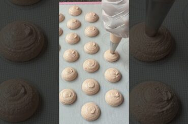 Beige French Macarons with Oreo & Belgian Chocolate 🤎 Elegant Handmade Dessert