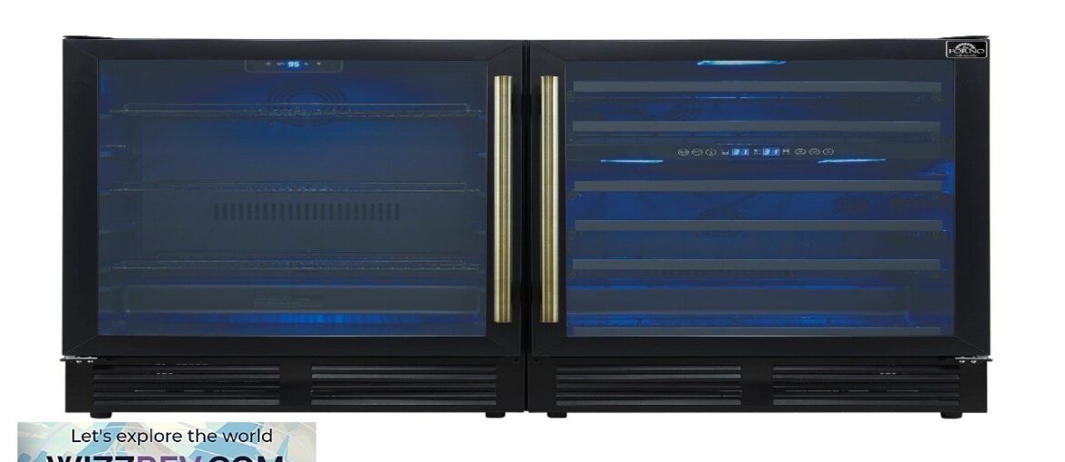 Forno Gemello 48 Inch Side by Side Wine and Beverage Cooler in Black