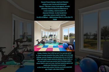 Vacant French Design Lakefront Mansion esttae siting on over 2 acres with Backyard Resort,  views!