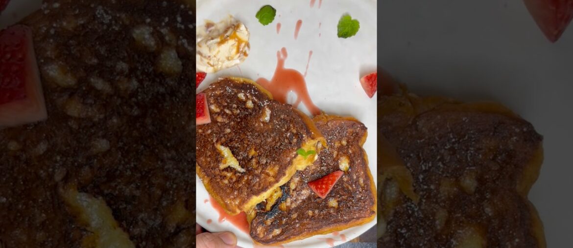 Brioche brûléed french toast! 🧂🥄🤌🏼 #frenchtoast #breakfast #recipe #cooking #sweettooth