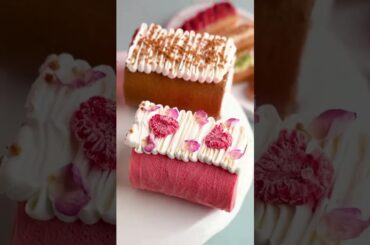 displays an assortment of gourmet French pastries, primarily eclairs made from choux pastry dough. 😋