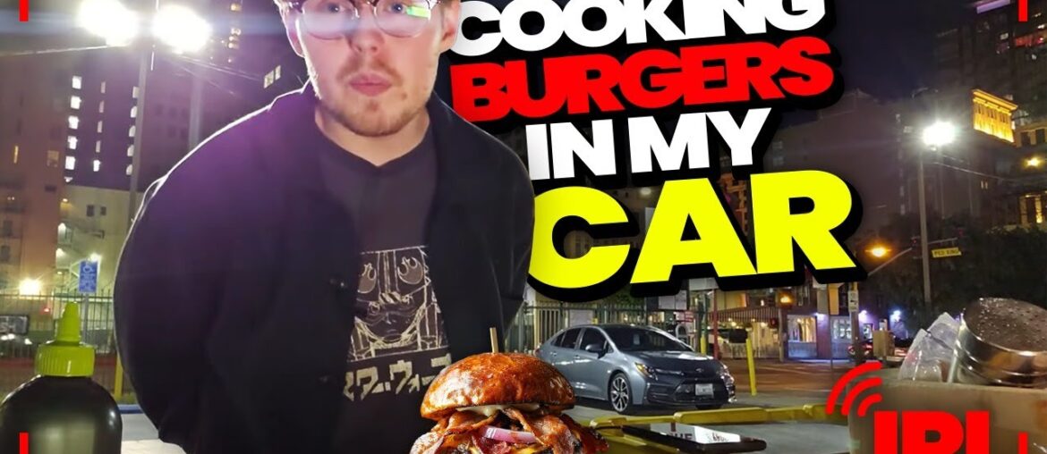 Cooking Gourmet Burgers On Streets Of LA