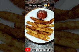 "Japanese Style Long French Fries Recipe | Crispy Potato Fries at Home🍟#Shorts,#life and cooking