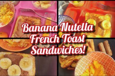 BANANA NUTELLA FRENCH TOAST SANDWICHES! #whatsforbreakfast #recipe #yummy #food
