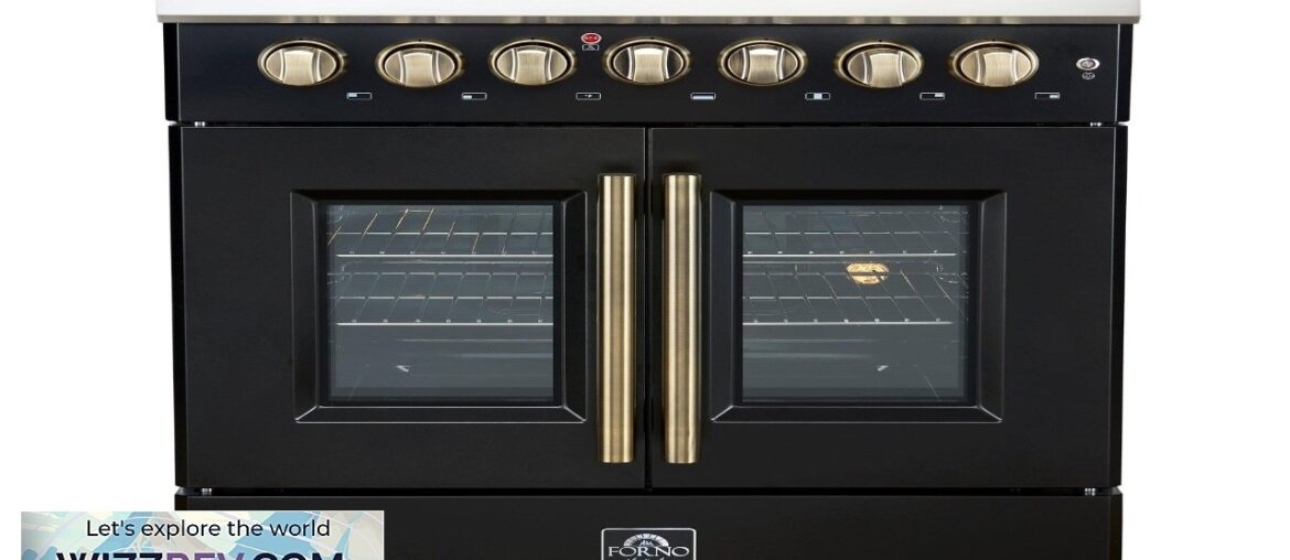 Forno Galiano 30 inch Freestanding French Door Dual Fuel Range Black
