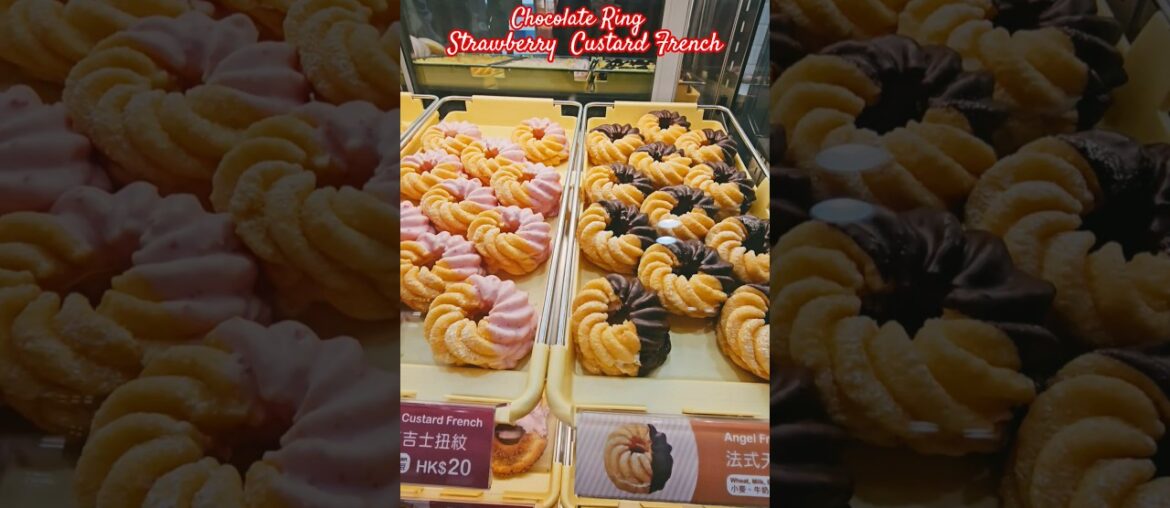 Strawberry Custard French & Chocolate Roll #doughnut #donut #shortsfeed #foodshorts #yummyfoods