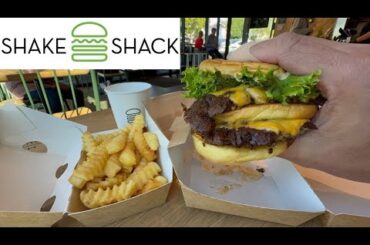 Shake Shack Eating TimeLapse 6X Speed POV ASMR Big Shack Burger French Fries Mukbang