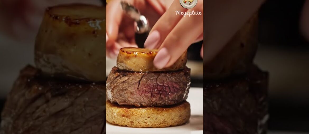 The $1,000 Golden Beef Rossini!🥂😋 (Foie Gras & Truffles) #shorts