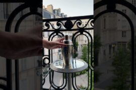 Making a French 75 in Paris 🍋🥂🍾🇫🇷 #cocktails #recipe #recipes #drink #paris