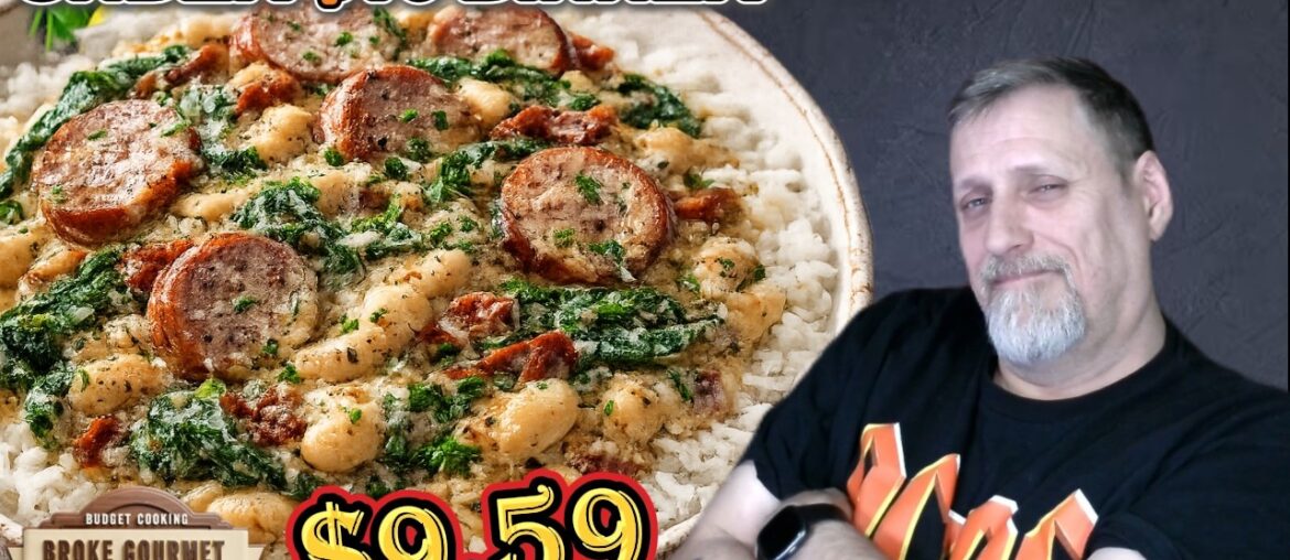 Full Dinner for $9.59 | Creamy Sausage & White Bean Skillet