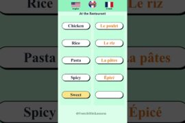 Learn French Vocabulary for Beginners (A2) At the Restaurant 🍽️ Day 2 Part 1