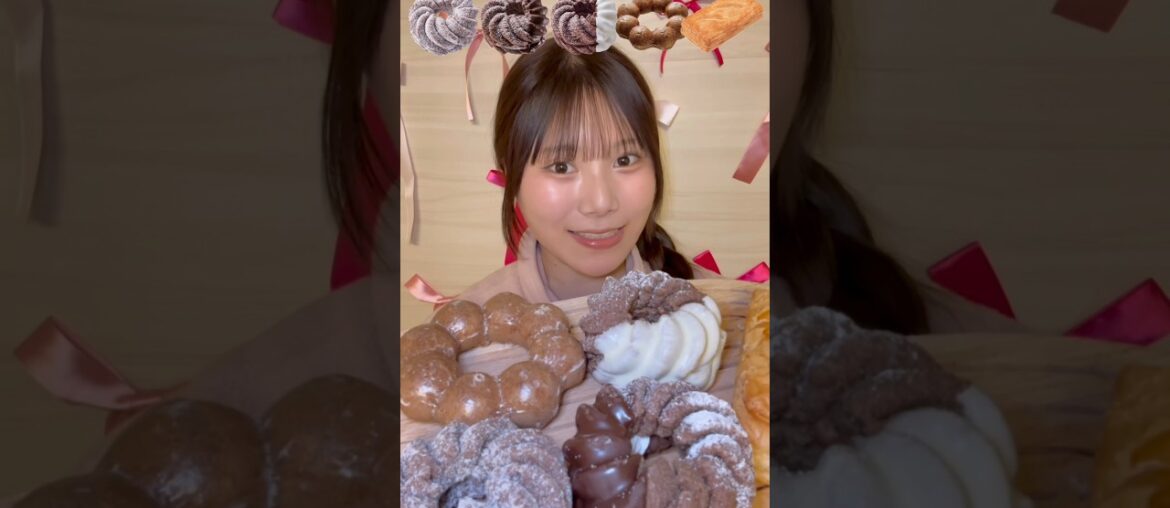 12年ぶり?!復刻フレンチクルーラー3種類もう食べたー？🍫❤️#mukbang