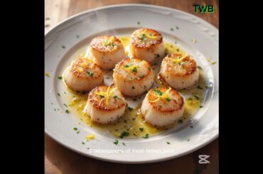 Perfect Garlic Lemon Scallops in 15 Minutes! 😍 #garliclemonscallops #fyp #france #shorts #cooking