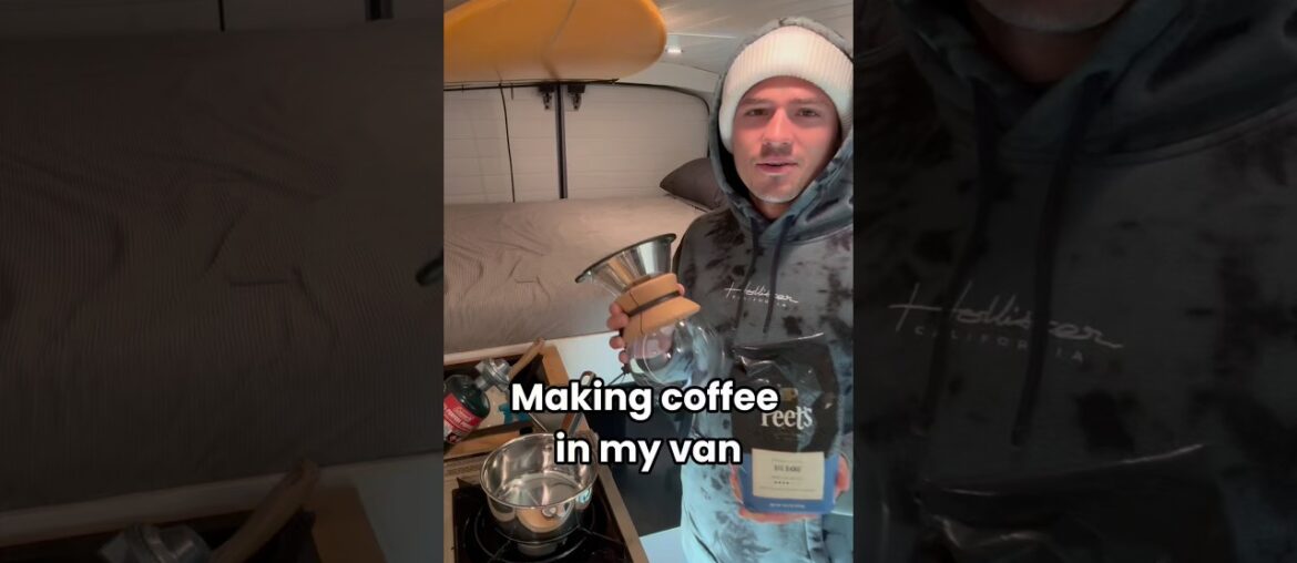 Making pour over coffee in my camper van #vanlife