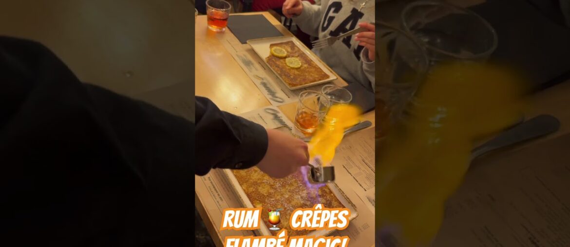 France 🇫🇷 Crêpes Flambé with Rum 🔥 Crowd-Pleasing Dessert