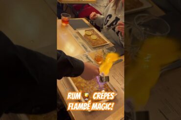 France 🇫🇷 Crêpes Flambé with Rum 🔥 Crowd-Pleasing Dessert