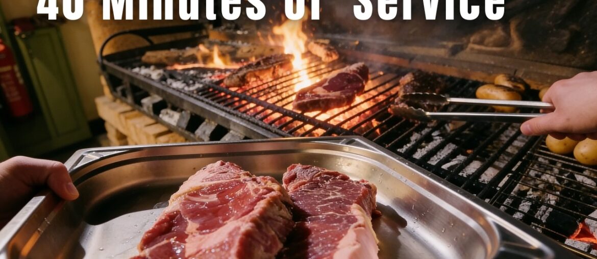 POV: French Grill Chef Cooking Steak Over Open Fire 🔥 | Real Restaurant in France