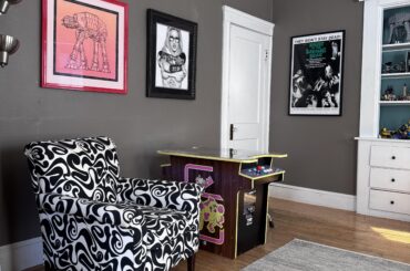 My reading corner (which needs an ottoman lol)