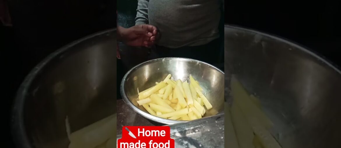 #Home #made #food #making a #french #frys #recipe #shorts #video