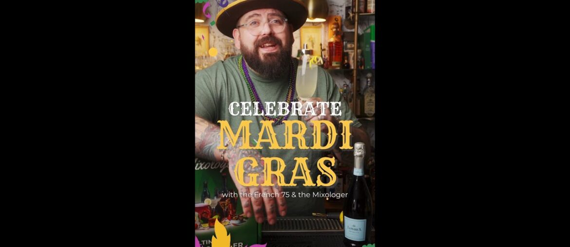 Beads, confetti, and a French 75 that does not play around. 💜💚