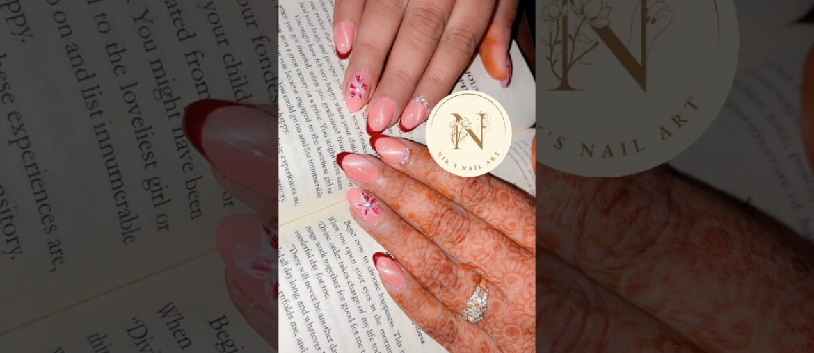 French manicure nails 🥰 #naildesign #frenchmanicure #frenchnails #naturalpolish #wine #red #nails