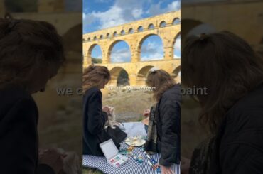 Painting cookies of a 2000 year old French bridge with my mom#motherdaughter #cute #france #painting