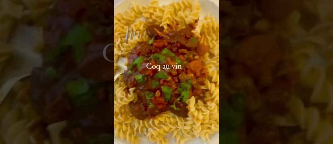 🐓 Coq au vin or “Rooster in wine” is a classic French stew