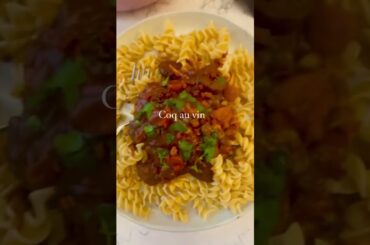 🐓 Coq au vin or “Rooster in wine” is a classic French stew