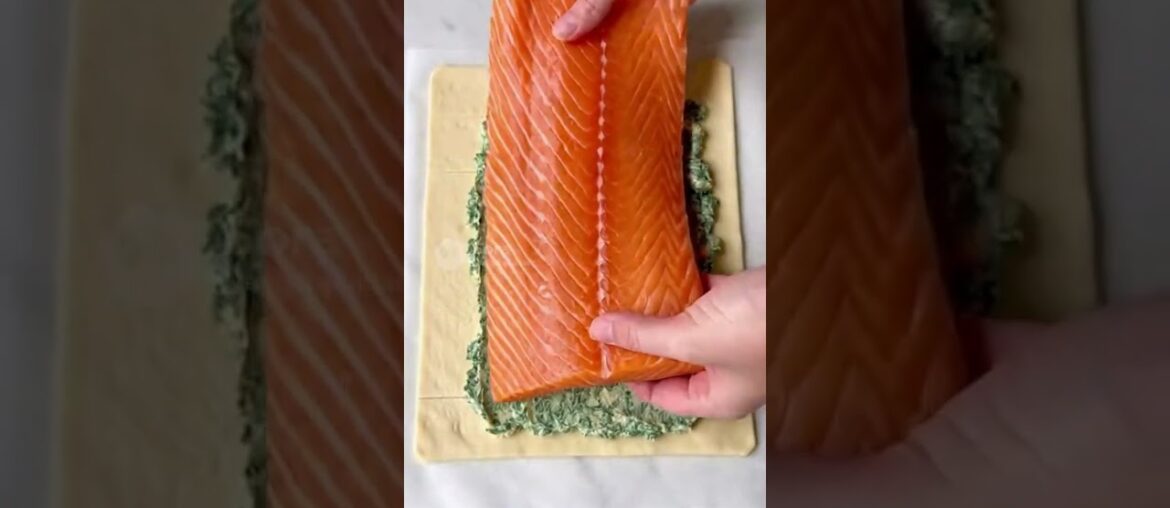 Salmon & Spinach Puff Pastry — Gourmet Dinner in 30 Min! 🐟✨ #Shorts