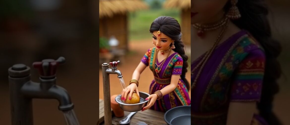 mini village potato French fries #miniature #miniaturecooking #youtubeshorts #viral #food #recipe