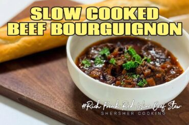 Slow-Cooked Beef Bourguignon | Rich French Red Wine Beef Stew