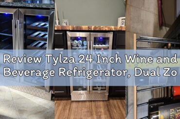 Review Tylza 24 Inch Wine and Beverage Refrigerator, Dual Zone Wine Beverage Cooler 24" with French