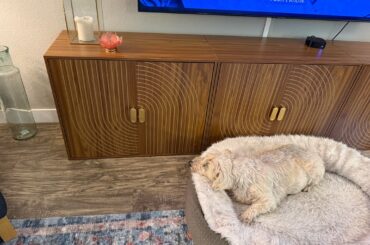Walnut cabinet with ash brown wood