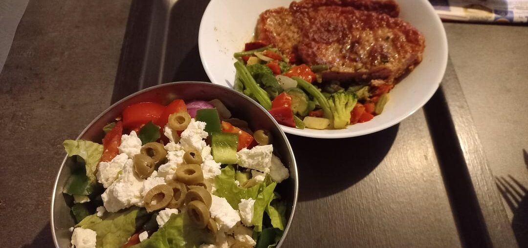 Pavé de porc à la ciboulette et poêlée de légumes