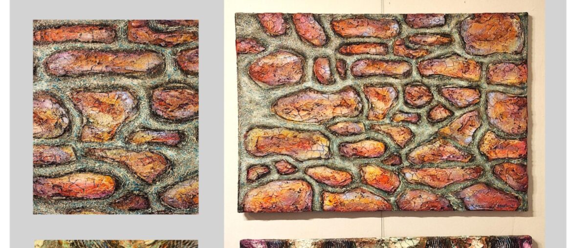 Hey friends. Here is GROUP #3
All the pieces are 24 by 30 on canvas, painted in acrylics, using texture pastes, and a variety of mediums. This collection features roughly 50 paintings. When I post a painting of this size online, reducing it to a postage-stamp size loses the textured detail,