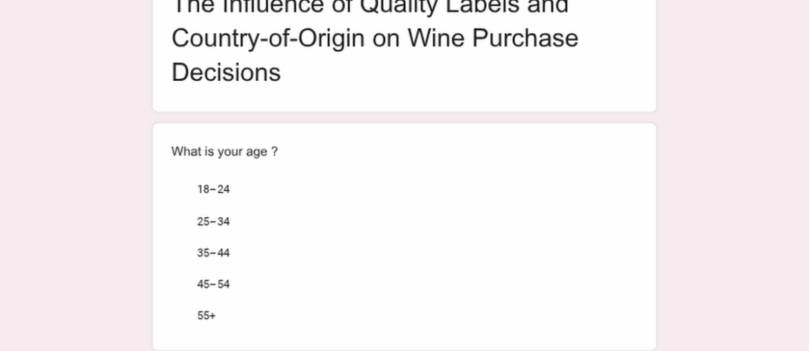 We are doing a survey for a school project about wines