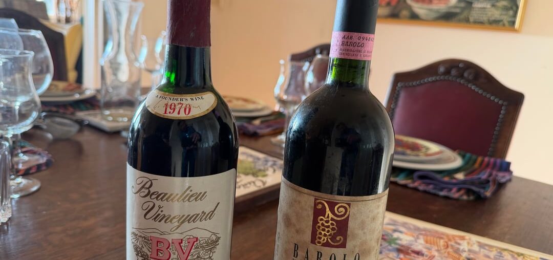 1970 BV Cabernet and a 1990 Barolo. I believe André Tchelistcheff was still the winemaker at BV when this wine was made.