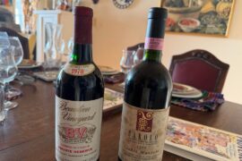 1970 BV Cabernet and a 1990 Barolo. I believe André Tchelistcheff was still the winemaker at BV when this wine was made.